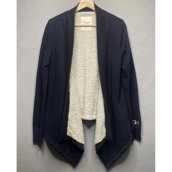 Gilly Hicks Women’s Sherpa Lined Asymmetrical Open Sweater Lounge Soft Cozy M/L - Picture 1 of 7